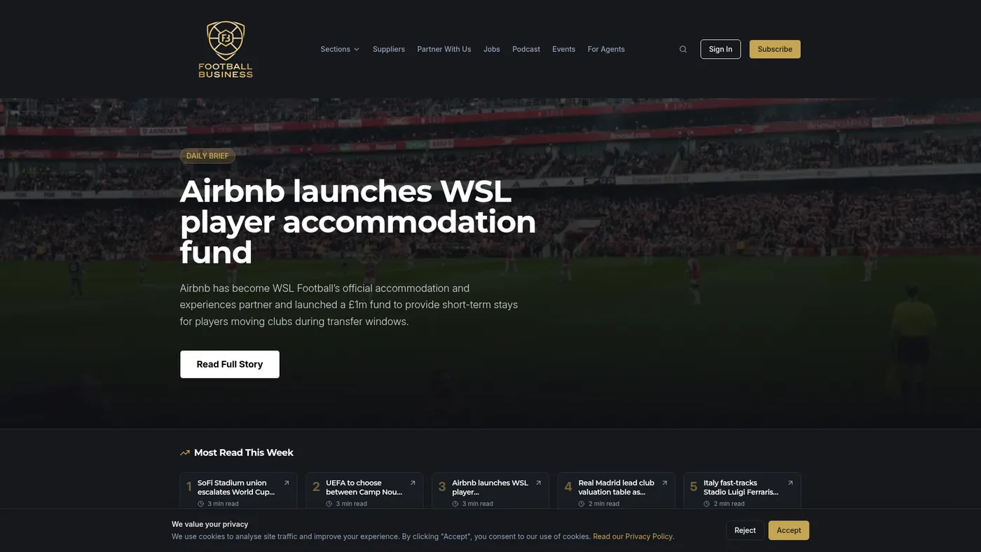 Football Business website